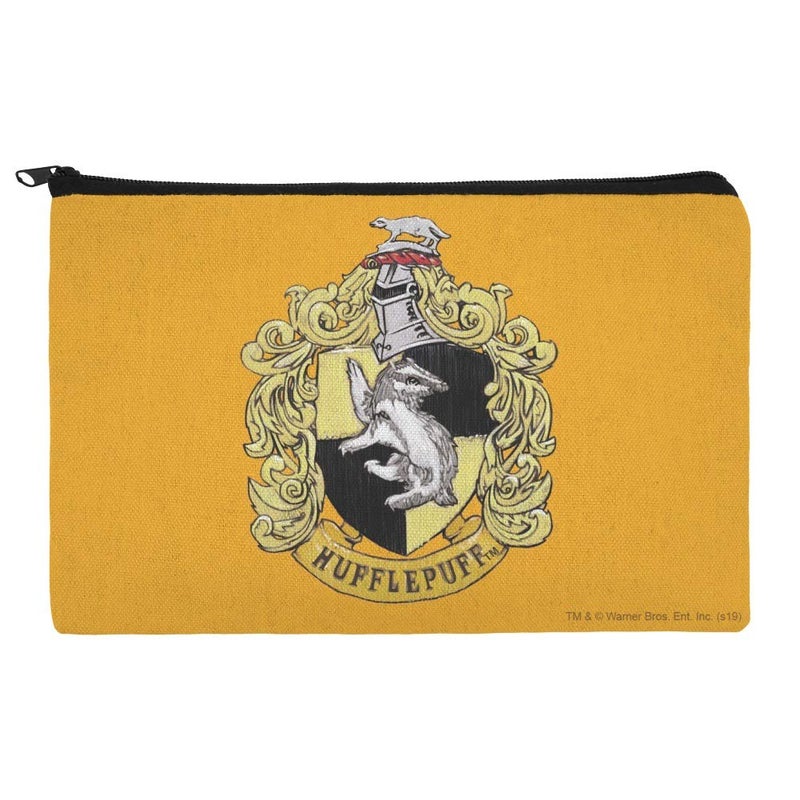 GRAPHICS & MORE Harry Potter Hufflepuff Painted Crest Pencil Pen Organizer Zipper Pouch Case - Image 1